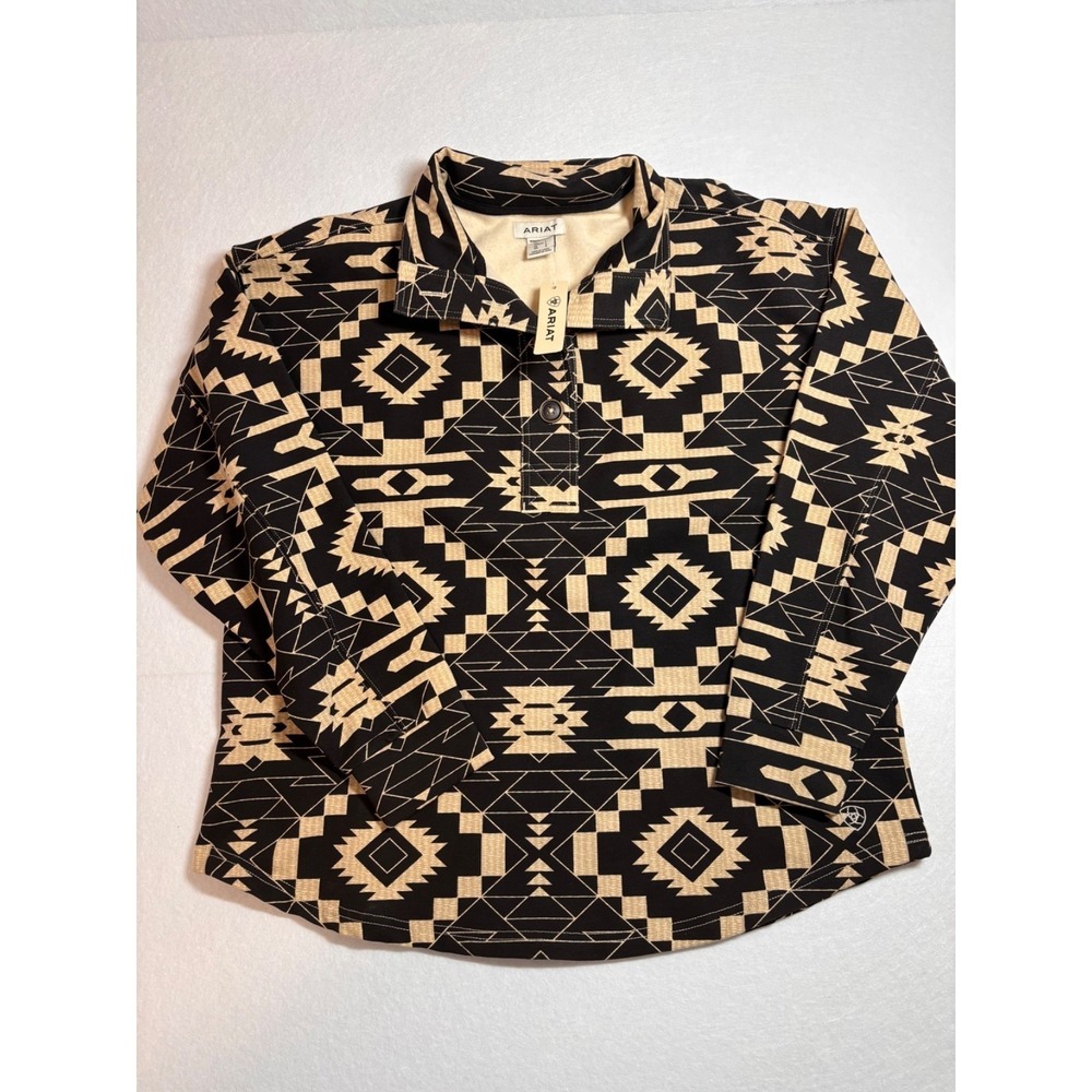 Ariat Women's Hometown Sweatshirt Size LBlack Aztec pattern